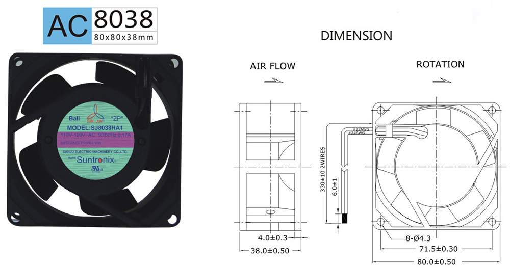 臺灣三巨SJ8038HA2-AC軸流風(fēng)機